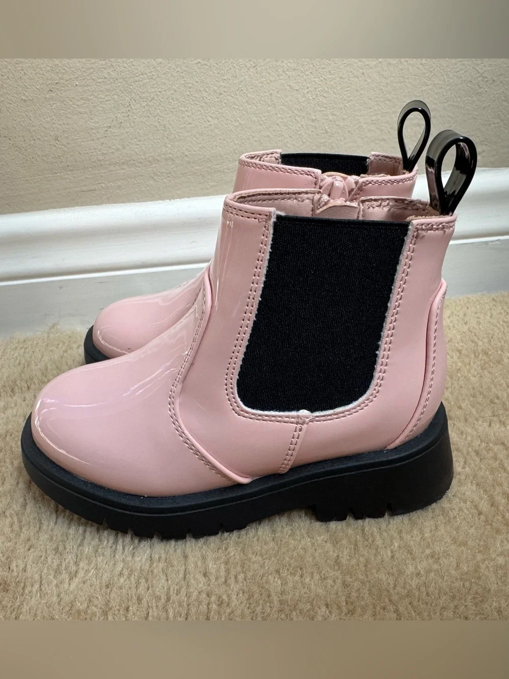 GAP Toddler Patent Leather Azalea Pink Chelsea Boots